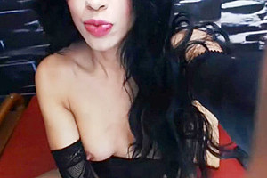 Raven haired big boobed cock...
