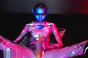 Shemale in avatar makeup...