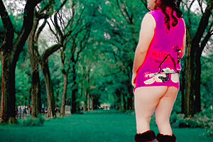 Little cock shemale park sexy dance...