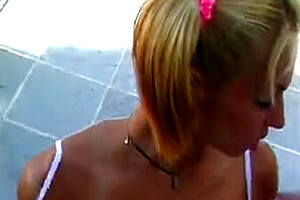 Cute blonde bangs a stud outside thumbnail